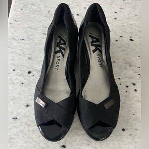 Anne Klein Sport Black Peep Toe Shoes